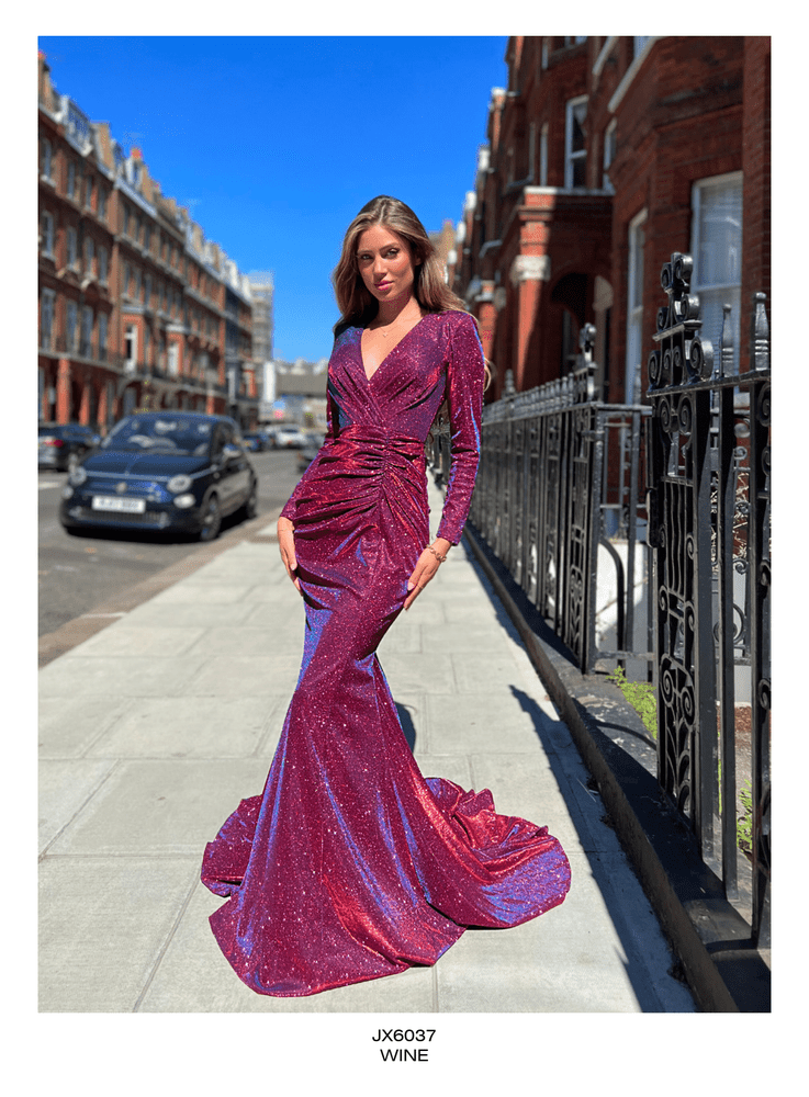 Buy Women's Glittery Spaghetti V-Neck Prom Dresses Long Side Split Formal  Evening Gowns Blush14 at Amazon.in